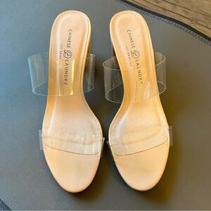Chinese Laundry Robin Clear Strap Block Heel Sandal Women’s 8.5/39